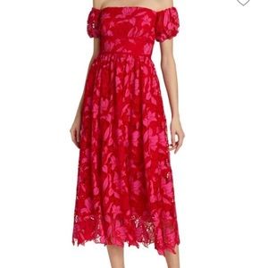 ML MONIQUE LHUILLIER Lace Midi Dress NWT